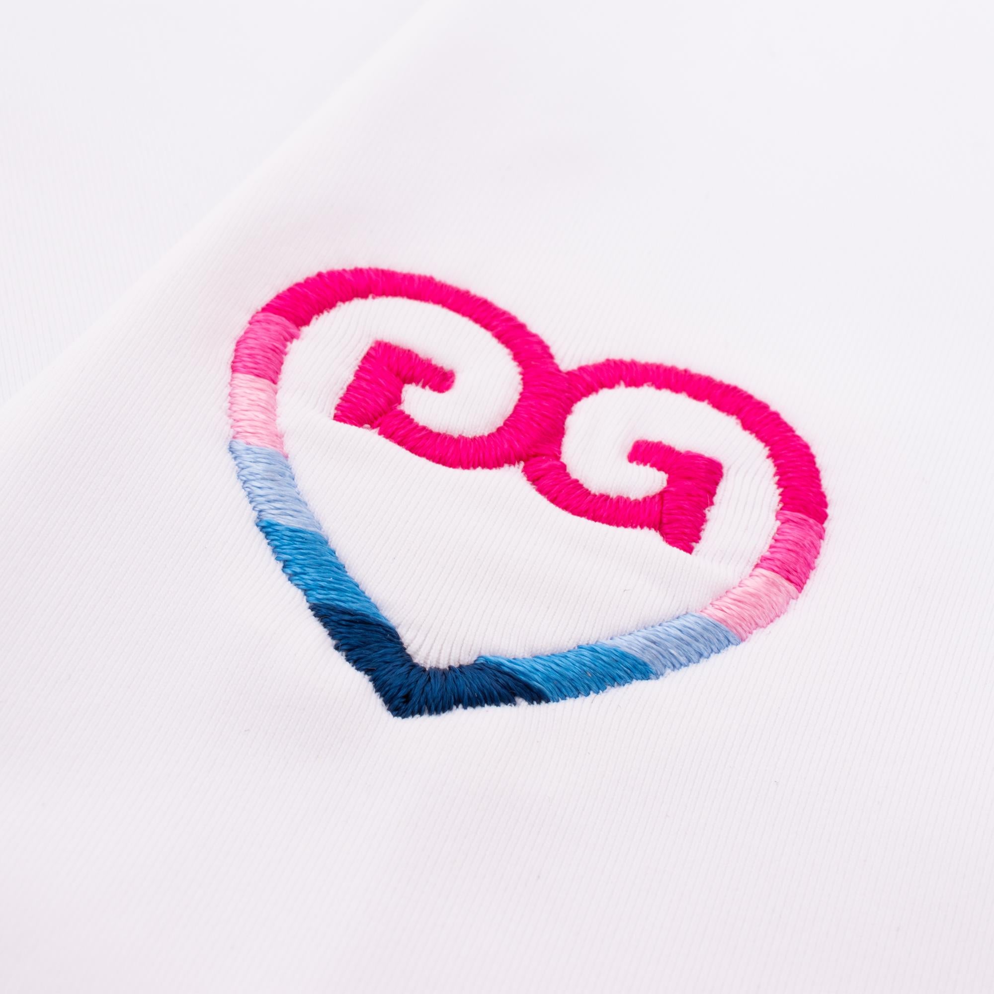 G/FORE Rib Pleated Contrast Collar Cooling Nylon Gradient Heart Ladies Long Sleeve Polo Shirt Snow